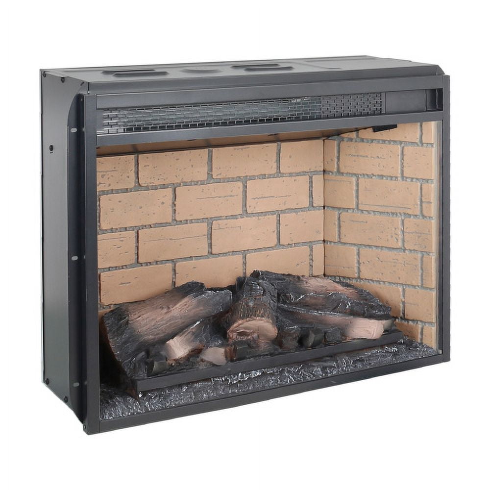 Yoneston 23 inch Electric Fireplace Insert with Wood Log Version Brick, Black