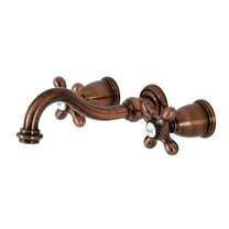 Kingston Brass KS312AXAC Vintage Double-Handle Wall Mount Bathroom Faucet, Antique Copper