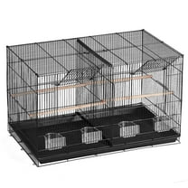 My First Home Bird Cage, 18-Inch Flight Cage with Divider Panel, Black - for Small Birds