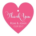 thumbnail image 1 of 100 PCS Thank You Custom Made Heart Shape Hang Tags Personalized Wedding Favor Paper Tags, 1 of 1
