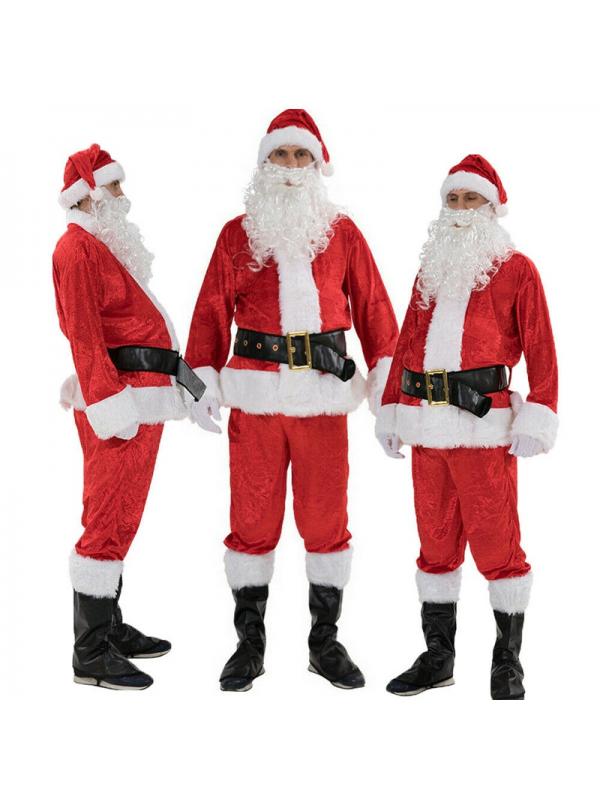 Boys Father Christmas Santa Claus Elf Suit Costume Child Kid Fancy Dress Xmas