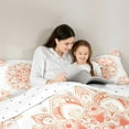 thumbnail image 5 of jejeloiu Vinatge Floral Flower Bedding Comforter Set,Boho Bohemian Theme Twin Comforter Sets,White Orange Bedding Set For Men Women,Ultra Soft Home Decor Reversible,2-Piece, 5 of 8