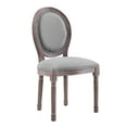 thumbnail image 3 of Industrial Country Cottage Farm Beach House Dining Kitchen Room Side Chair, Set of Two, Fabric Wood, Light Grey Gray, 3 of 6