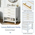 thumbnail image 6 of Yesfashion 30 Inch Bathroom Vanity,Bathroom Cabinet with Top Sink,2 Drawers,Open Storage Space,Gold Handles,Freestanding Single Sink Bathroom Vanity Cabinet, 6 of 10