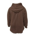 thumbnail image 4 of Women Mid-long Sweater Jacket with Pockets Crochet Knit Long Sleeve Zipper Casual Plus Size Cardigan Outerwear (2XL, Brown), 4 of 4
