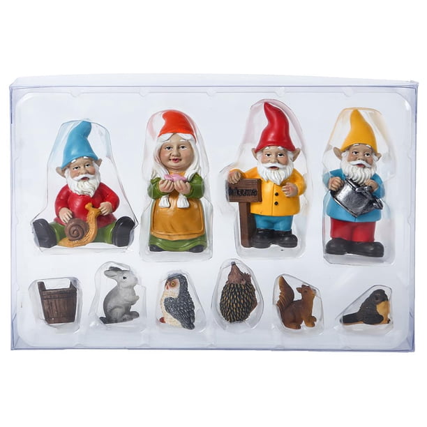 Juego De Gnomos De Resina Para Jardín, Estatua De Hada Enana Multiusos, Decoración De Gnomos En Miniatura, Resistente Al Agua Para Patio Trasero, Césped, Hogar Y Oficina Monstrate HA021829-00