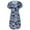 Blue, variant on Women's Plus Size Crewneck Camo Print Dress Loose Casual Dress Short Sleeved Loose Dress