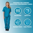 thumbnail image 3 of Women's Scrub Sets, Scrub Top and Pants (Teal, 3X-Large), 3 of 7