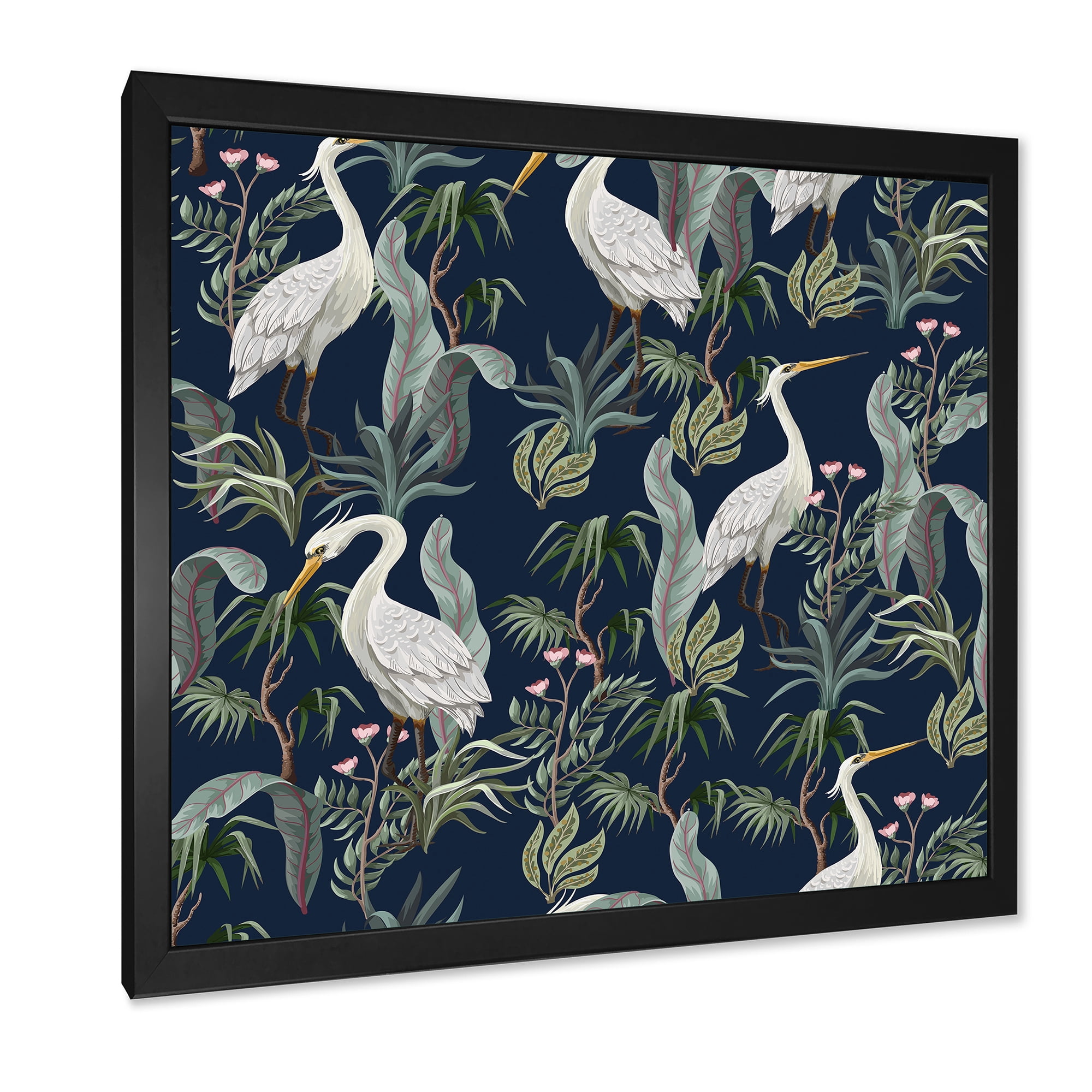 Designart 'Chinoiserie With Peonies and Birds VII' Traditional Framed Art Print
