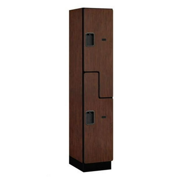 15" Wide Double Tier 'S' Style Designer Wood Locker - 1 Wide - 6 Feet High - 18 Inches Deep - Mahogany