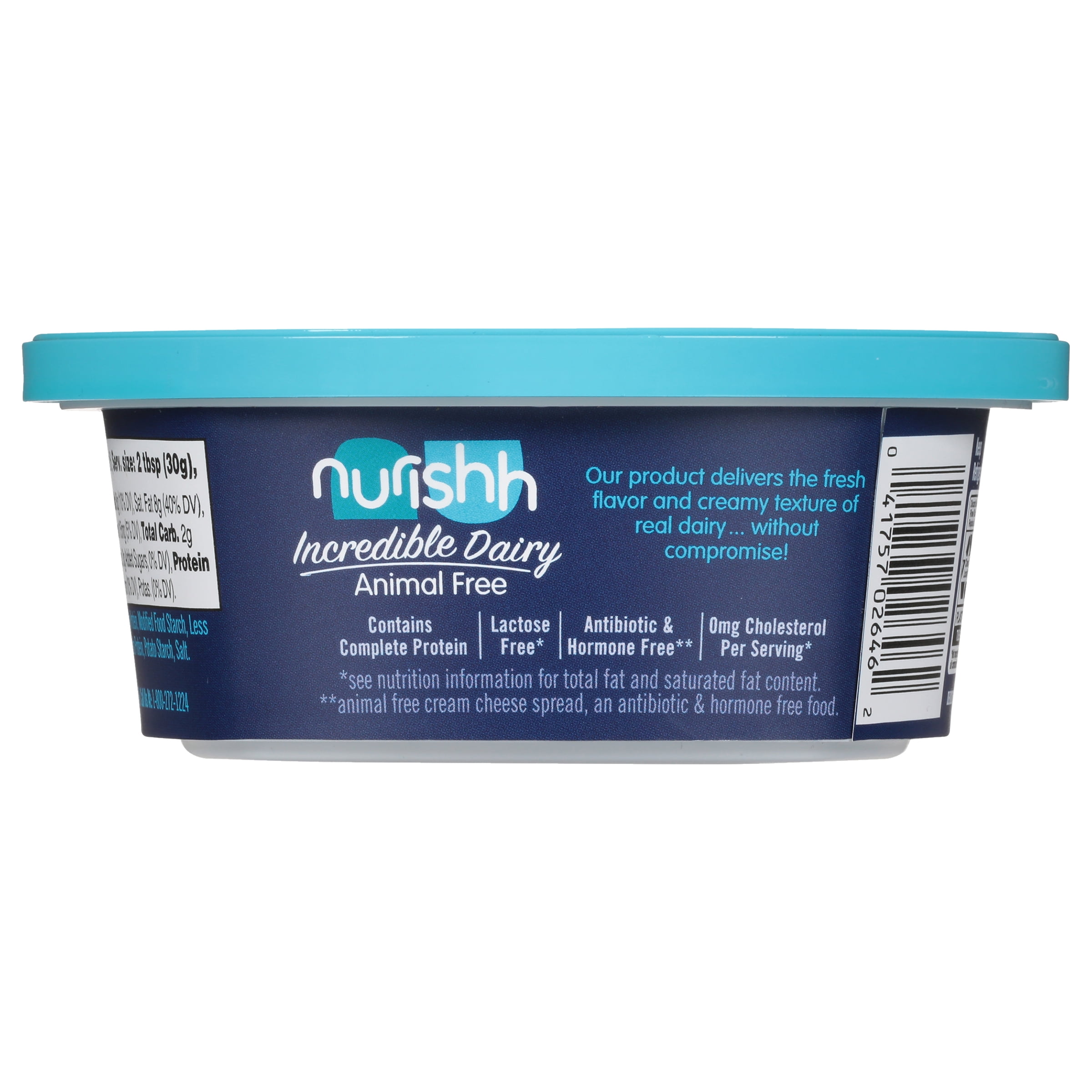 Nurishh Lactose Free Cream Cheese Alternative Spreadable Original, 6.5 oz. Tub, Refrigerated