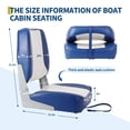 thumbnail image 2 of CazToi 2 Pack Low Back Folding Boat Seats Thick Sponge Padded Marine Seats with Rust-Proof Aluminum Hinges, 2 of 7