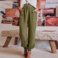 thumbnail image 1 of Pantalones holgados para mujer Pantalones de salón con cordón Color sólido Estilo casual Traje diario FLhrweasw Nuevo, 1 of 9
