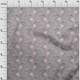 thumbnail image 3 of oneOone Velvet Gray Fabric Floral Fabric For Sewing Printed Craft Fabric By The Yard 58 Inch Wide, 3 of 5