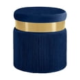 thumbnail image 1 of Meridian Furniture Yasmine Contemporary Velvet Ottoman/Stool in Navy, 1 of 4