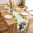 thumbnail image 3 of Farmhouse Cow Table Runner - 70 Inch Long, Kitchen Dining Table Runner Dresser Scarves, Pastoral Sunflower Botanical Gray Plaid Farmhouse Decor for Coffee Tables Wedding Party Banquet, 3 of 8