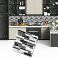 thumbnail image 6 of DEWOO Peel and Stick Tile Backsplash, 3D Marble Self Adhesive Wall Stickers, Heat Resistant, Waterproof, Kitchen Backsplash, Pack of 10, 6 of 11