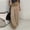 Khaki, variant on Womens Solid Color High Waisted Like Wide Leg Long Pants Soft Casual Everyday Home Office Wear