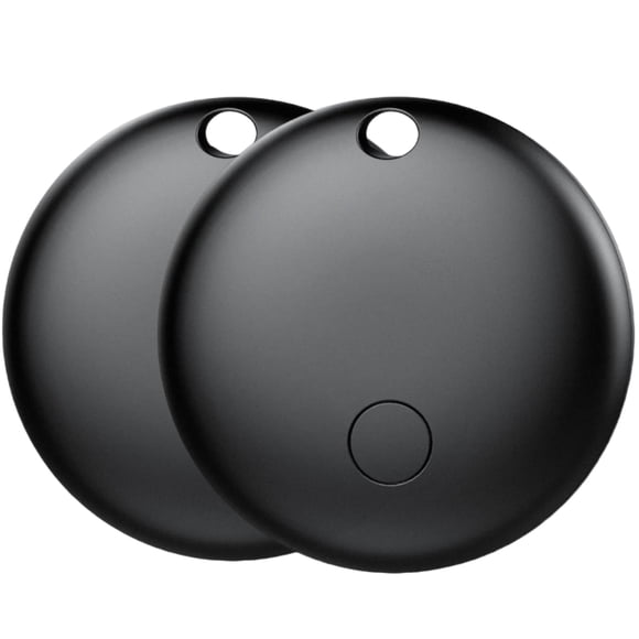 Air Tracker Tag (Android Only), Bluetooth Tracking Device, Item Finder Key Locator, Works with Google Find Hub, Smart Tag for Vehicle/Luggage/Wallet, No Monthly Fees Black 2 Pack