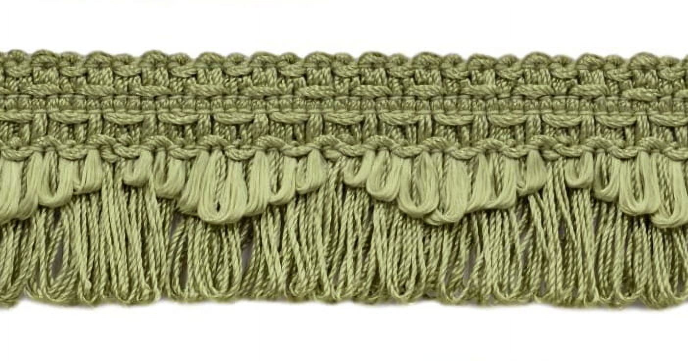 DÉCOPRO Decorative Moss Green Scalloped Loop Fringe/Braid 1 3/8 Inch Style# 9115 Color