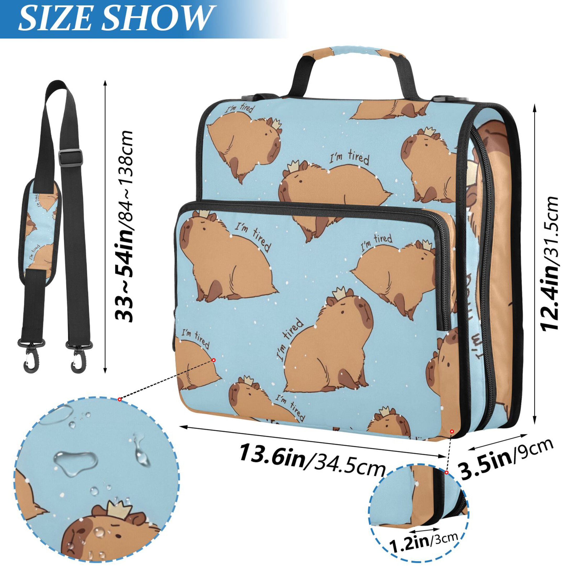 ALAZA Zipper Binder Capybara Animals 3 Ring Trapper Keeper File Folder Organizer Bag