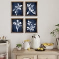 thumbnail image 5 of Rustic Navy Blue Botanical Wall Art Vintage Flower Poster Picture Plant Wall Print Modern Farmhouse Floral Painting French Country Kitchen Room Decor - Cobalt Blue Leaf Sketch - Antique Indigo, 5 of 6