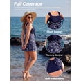 thumbnail image 6 of Wantdo Women's Plus Size Swim Dress Printed Swimsuit One Piece Swimwear Ruffled Swimdress Porcelain 22/24 Plus, 6 of 9