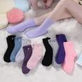 thumbnail image 6 of 5 Pairs Soft and Comfortable Warm Socks, Women's Fluffy and Comfortable Sleep Socks, Solid Color Women's Round Neck Socks, Winter Christmas Socks, Suitable for Daily Wear in Winter, 6 of 8