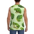 thumbnail image 4 of Pofeuu Broccoli 3 Print Men's Muscle T-Shirt, Sleeveless, Muscle Tank, Classic Muscle Tee Top For Men Casual Sleeveless Muscle T-Shirt Trendy Clothes-XX-Large, 4 of 7