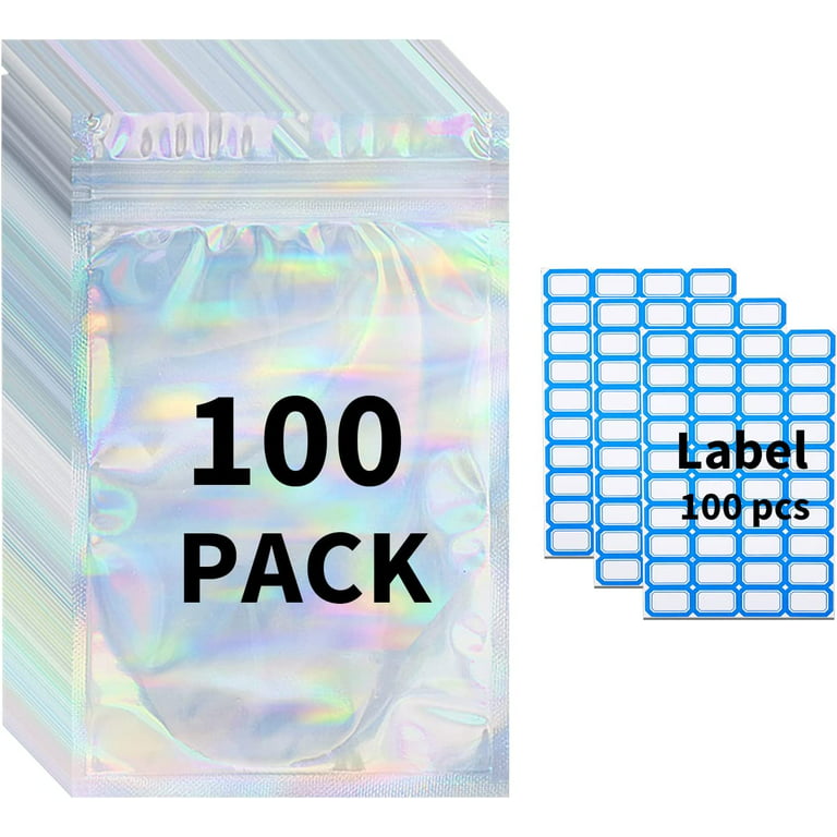 100 Pack Frosted Clear Front Mylar Zipper Lock Heat Seal Bag for Zip A –  PABCK