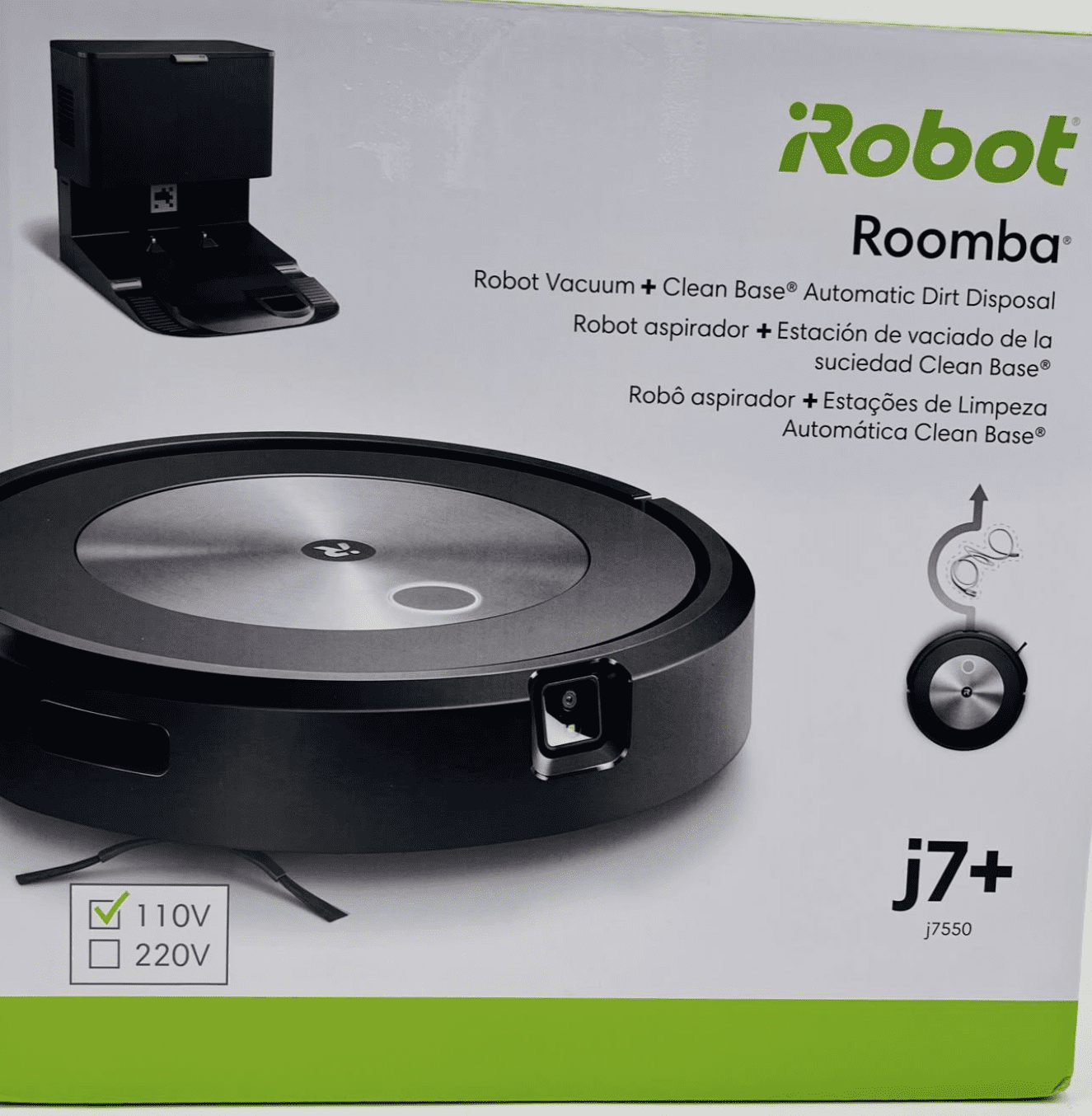 Open Box iRobot Roomba j7+ (7550) Self-Emptying Robot Vacuum 