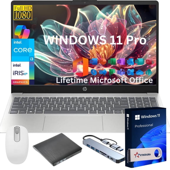 HP Newest 17 17.3" Full HD Laptop Computer For Student and Business, Intel Core i3-N305, Copilot AI Laptop, 16GB RAM, 256 GB PCIe SSD, Intel Iris Xe, Windows 11 Pro,MS Lifetime Office,Gift Set