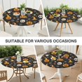 thumbnail image 7 of Happy Halloween Round Table Cloth with Elastic Edge Waterproof Spillproof Pumpkin Skull Bat Spider Table Covers Table Cover for Halloween Background Indoor and Outdoor Birthday (52in), 7 of 7