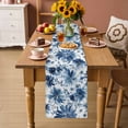 thumbnail image 2 of Blue Spring Floral Cotton Linen Rectangle Table Runners 13"x120", Watercolor Ombre Summer Botanical Coffee Table Runner Dresser Scarves Luxury Table Runners for Wedding Party Banquet Dinner Decor, 2 of 8