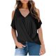 thumbnail image 1 of Blusa informal de manga corta con cuello en V y hombros descubiertos para mujer Pompotops  hkajfhjk468387, 1 of 4