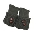 thumbnail image 2 of 1 par de calentadores de piernas de punto, medias de invierno cálidas para mujer, puños de botas gris oscuro, 2 of 9