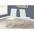 thumbnail image 2 of Monarch Specialties Dining Chair 2Pcs, 38"H, White LeatherLook, Chrome, 2 of 3