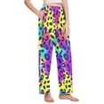 thumbnail image 2 of Dailycode Women's Pajama Pants Wide Leg Lounge Pj Bottoms With Pockets Rainbow Color Leopard, 2 of 7