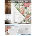 thumbnail image 3 of No Hook Shower Curtain with Snap in Liner Vintage Flower Shower Curtain -Fabric Waterproof Inner Liner, Watercolor Pink White Flowers Leaves Shower Curtains Washable 72"x96", 3 of 9
