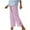 Pink, variant on Wlynlyn Womens Cotton Linen Capri Pants High Waisted Capris Lightweight Casual Comfy Cropped Pants with Pockets Size M