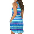 thumbnail image 7 of Babysbule Woman Summer Dresses Women's Sleeveless Loose Plain Dresses Casual Short Dress With Pockets Tie-Dye Rainbow Gradient Print Dress, 7 of 7