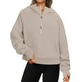 thumbnail image 7 of BDPORKAS Oversized Hoodies for Women Half Zip Fleece Sweatshirt Pullover Jacket with Thumb Holes, 7 of 7