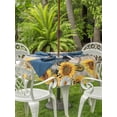 thumbnail image 3 of Outdoor Tablecloth with Umbrella Hole for Patio/Picnic/Party/Camping, Farmhouse Elephants Waterproof Table Cloth Round Cover Washable, Spring Summer Sunflowers Wood Grain (Dia 54"), 3 of 8