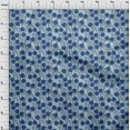 thumbnail image 3 of oneOone Cotton Flex Blue Fabric Leaves & Rose Floral Sewing Material Print Fabric By The Yard 40 Inch Wide, 3 of 4