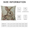 thumbnail image 5 of PHYHOO Easter Oil Painting Style Linen Pillow Covers Vintage Rabbit Bunny with Flower Wreath Spring Decor Square Throw Pillow Case Cushion Cover for Sofa (Elegant Bunny) White, 5 of 5
