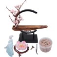 thumbnail image 6 of Ceramic Backflow Incense Cone Burner LED Light Home Incense Cone Sticks Hold Handcraft Incense Waterfall Burner Backflow Smoke Censer Holder with Free Cones Exquisite Lotus Peach Blossom Decor, 6 of 9
