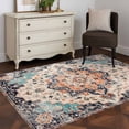 thumbnail image 3 of Orange Blue Area Rug 4x6 FT,Non Slip Kids Room Carpet,Boho Geometric Middle Century Abstract Western Washable Soft Floor Carpet Non-Shedding Throw Rug for Dorm Kitchen Study Room Home Office Bedside, 3 of 9