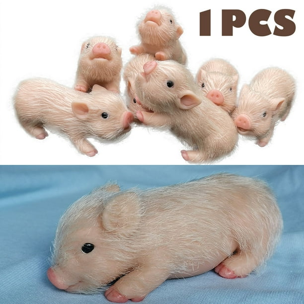 6 En Silicona Completa Piglet Sin Bpa Suave Silicona Cerdo Muñeca Lindo Realista Reborn Baby Piglet Interesante Cerdo Juguete Bebé Regalo Muyoka Hogar