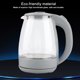 thumbnail image 2 of Calentador de agua rápido y hervidor eléctrico transparente de vidrio de borosilicato de 1,5 l de alta eficiencia, 2 of 8
