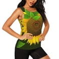 thumbnail image 2 of Xecao Sunflower3 print women's scoop neck, loose-fit workout tank tops for the gym., 2 of 9